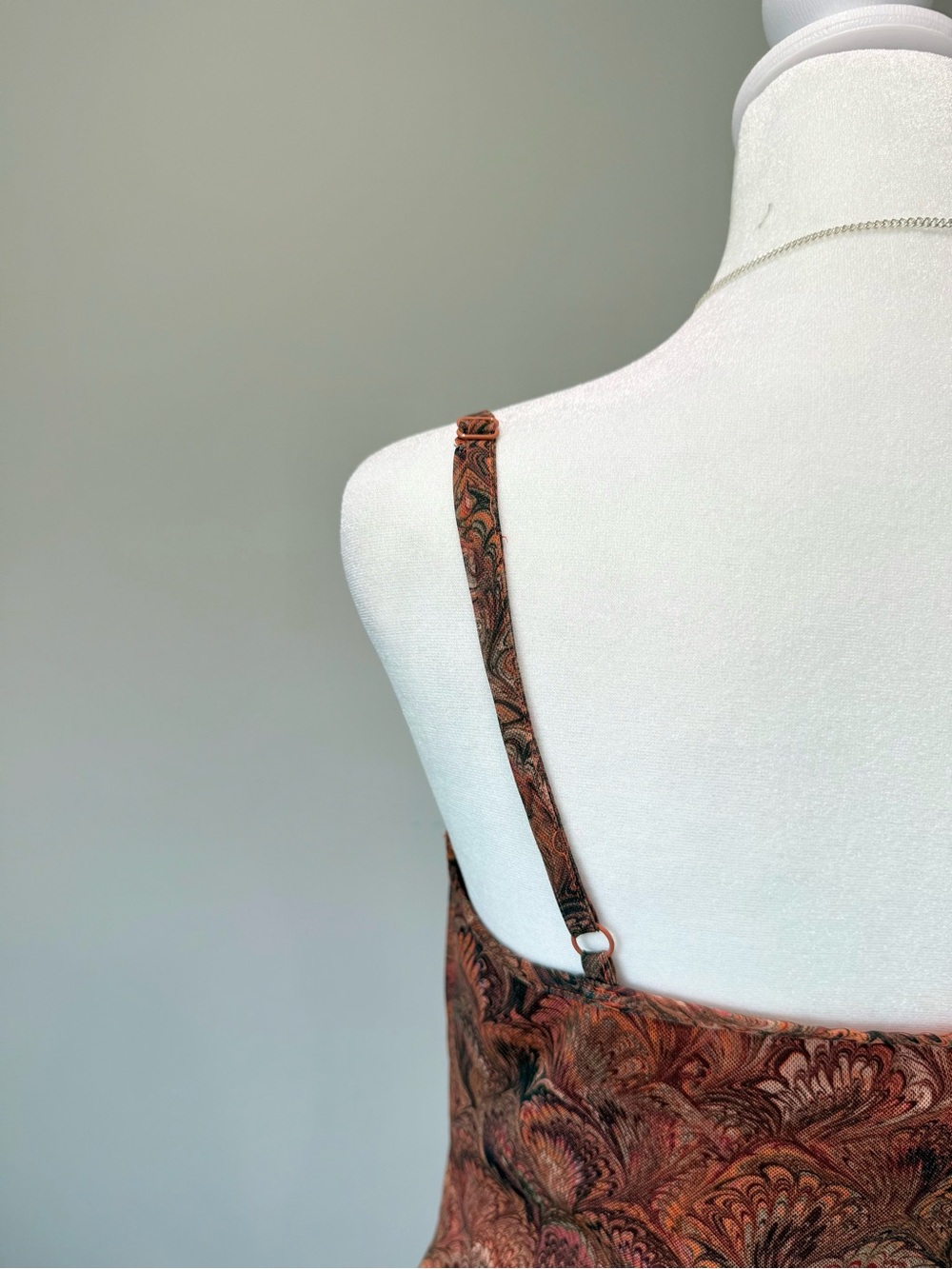 Urban Outfitters Orange Brown Lace Mesh Abstract Swirl Mini Dress - Picture 4 of 5